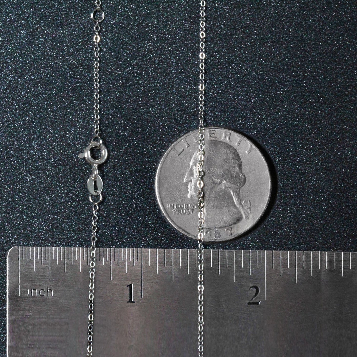 Cadena Piatto Doble Extensible de Oro Blanco de 14k (1.2mm)