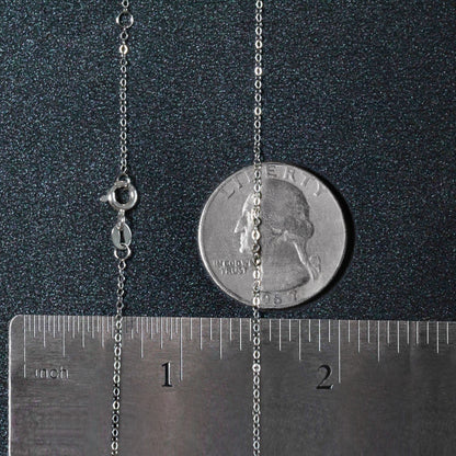 Cadena Piatto Doble Extensible de Oro Blanco de 14k (1.2mm)