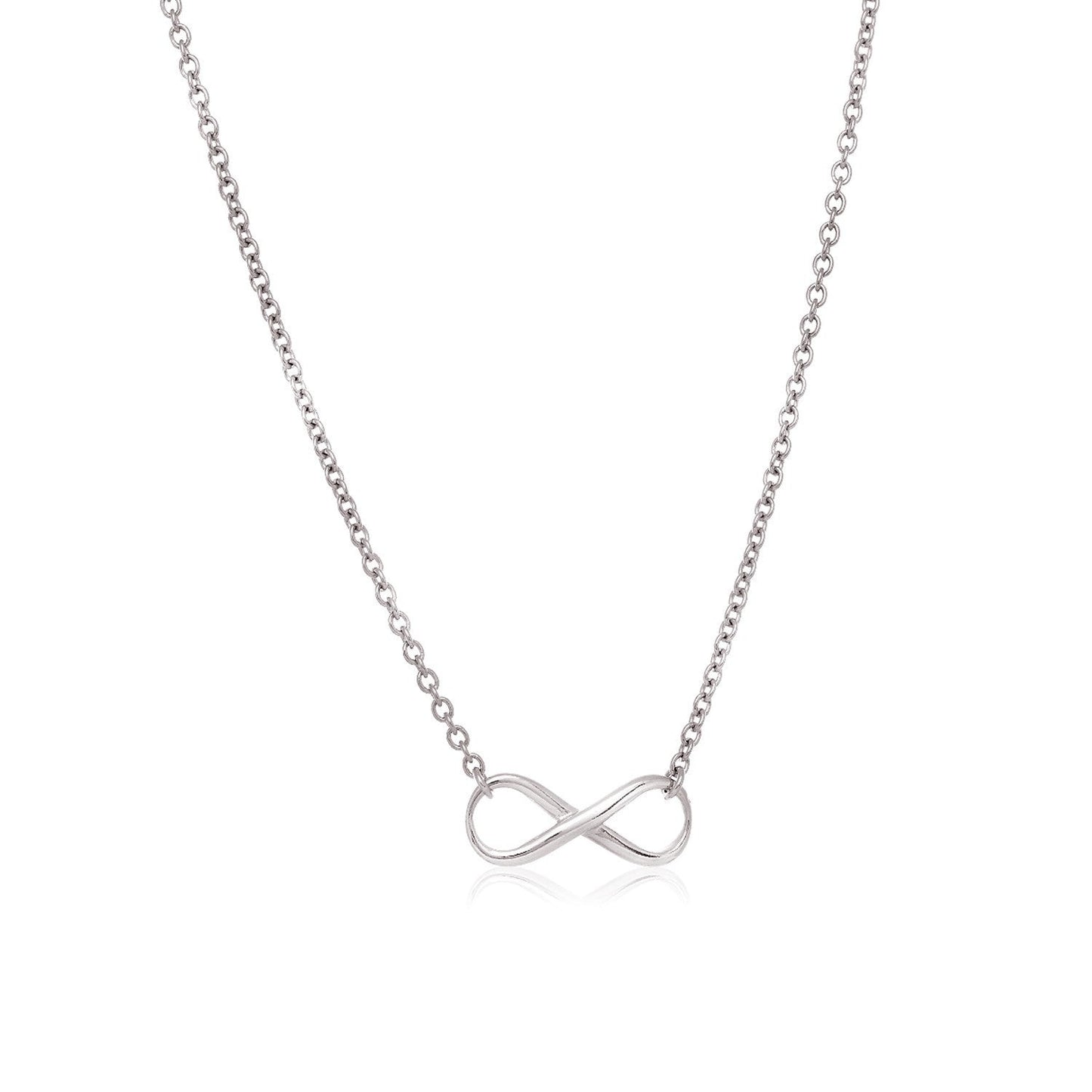 Collar de plata de ley con símbolo de infinito