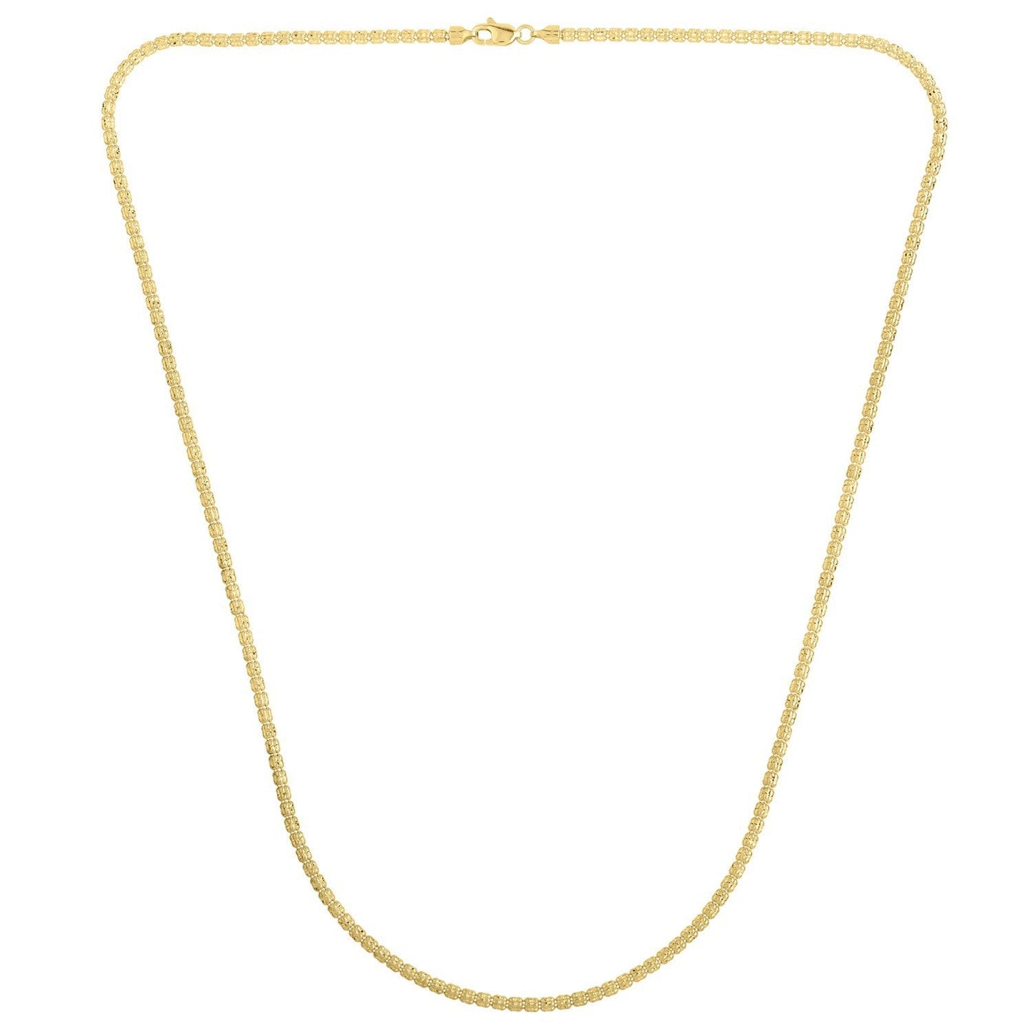 Cadena tipo "Ice Barrel" en oro amarillo de 14k (2.70 mm)