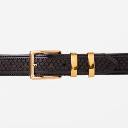 The Monarch Black Leather Belt