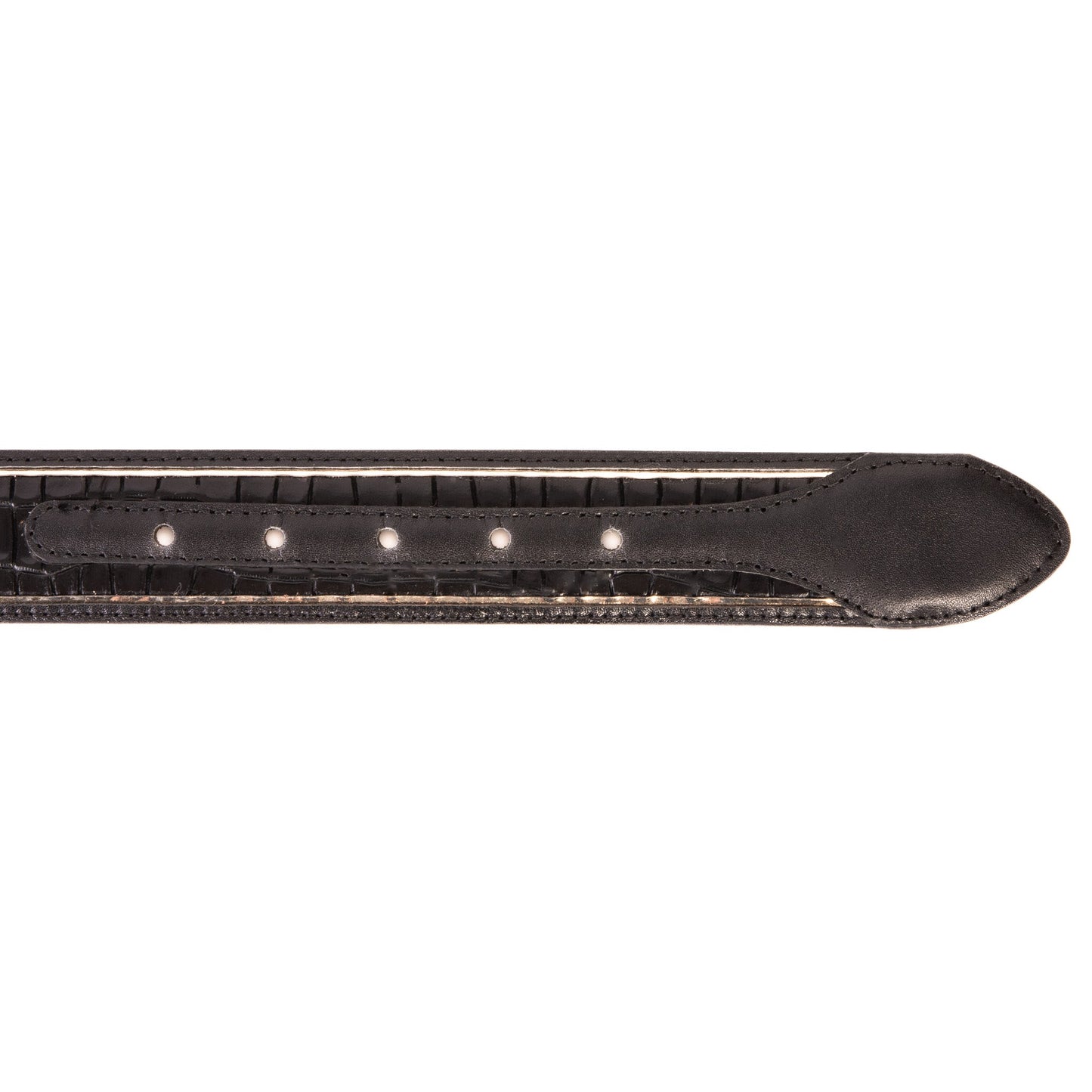 The Bellagio Black & Gold Leather Belt
