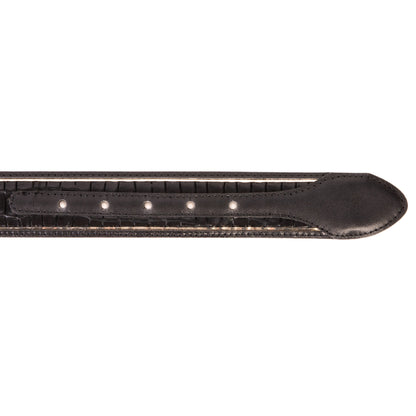 The Bellagio Black & Gold Leather Belt