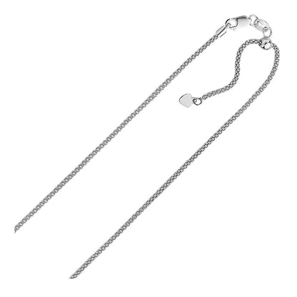 Cadena de Palomitas de Maíz Ajustable de Plata de Ley de 0,8 mm