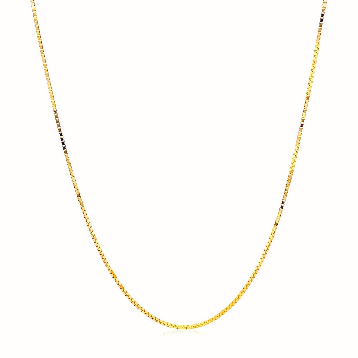 Cadena de caja ajustable de oro amarillo de 14k 0.7mm