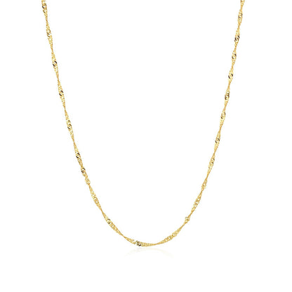 Cadena Singapur de oro amarillo de 14k y 1.5mm