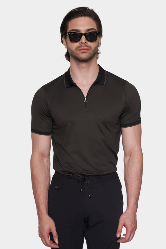 The Mercerized Cotton Polo (Charcoal)