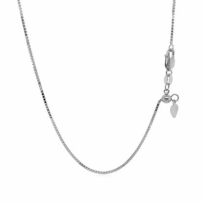 Cadena ajustable de oro blanco de 14k de 0.85 mm