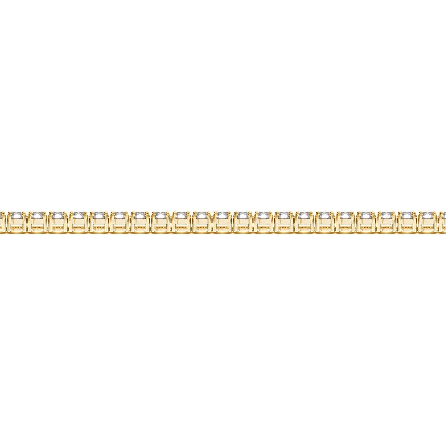 Pulsera de tenis de oro amarillo de 14k con diamantes redondos cultivados en laboratorio (3 ct. pt. F/G VS2/SI1)