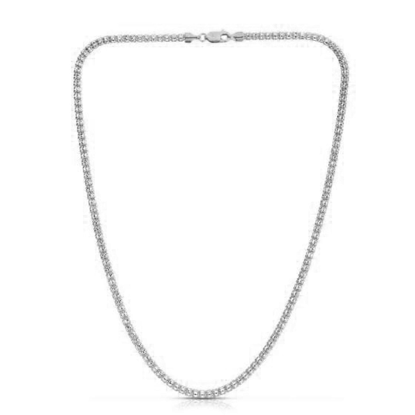 Cadena barril de hielo en oro blanco de 14k (3.14 mm)