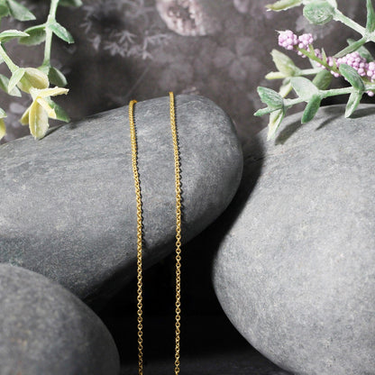 Cadena de Eslabones Redondos de Oro Amarillo de 14k de 1.2mm