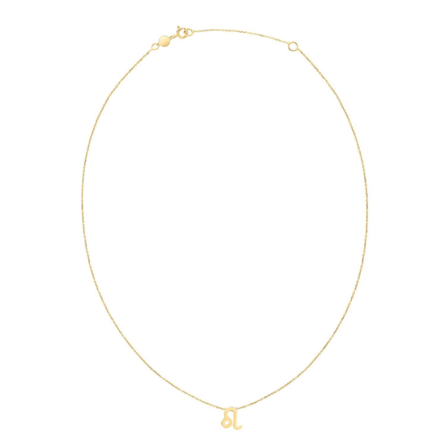 Collar de oro amarillo de 14K con el signo Leo