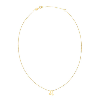 Collar de oro amarillo de 14K con el signo Leo