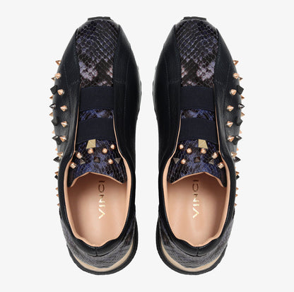 The Infanta Navy Spike Leather Women Sneaker Limited Edition
