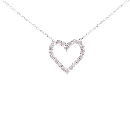 Colgante de corazón con diamante de 0,25 ct y plata de ley