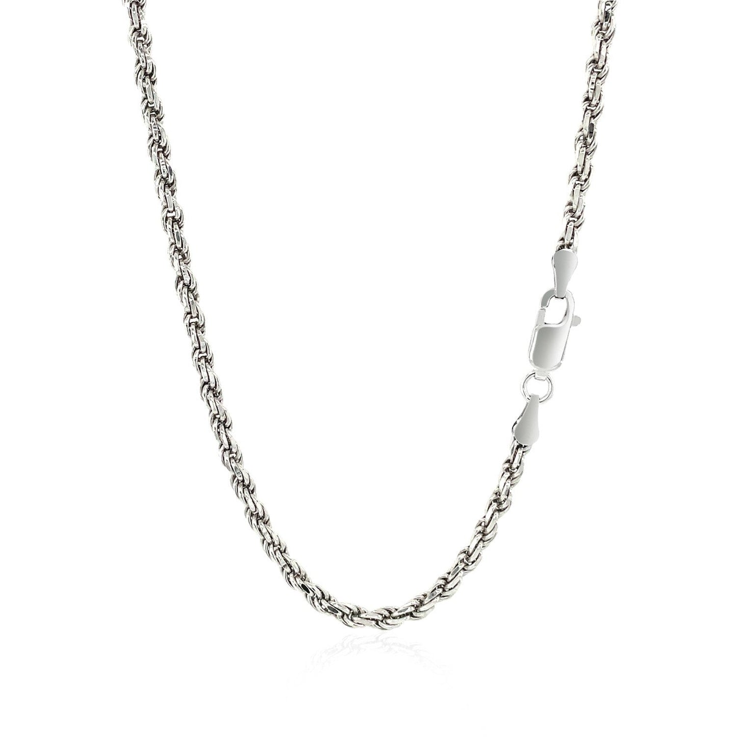 Cadena de plata esterlina estilo cuerda de corte diamante de 2.9 mm