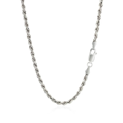 Cadena de plata esterlina estilo cuerda de corte diamante de 2.9 mm