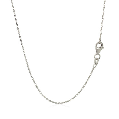 Cadena de eslabones de cable de oro blanco de 10k con corte de diamante (0.87 mm)