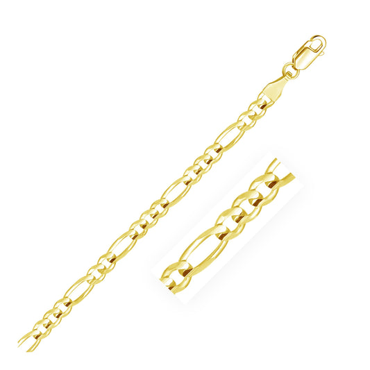 Cadena Fígaro Sólida de Oro Amarillo de 10K (4.50 mm)