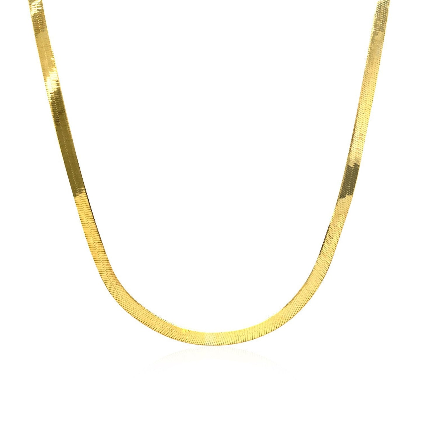Cadena espiga súper flexible de oro amarillo de 14k y 3.0mm