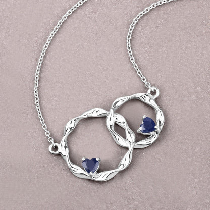 Colgante de plata de ley .925 con zafiro azul genuino de 0,70 quilates