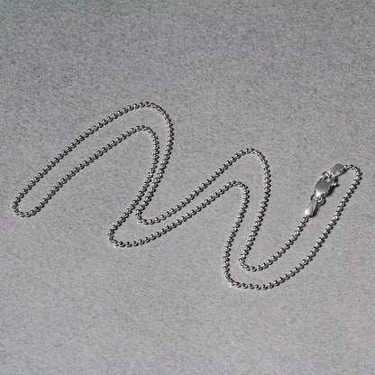 Cadena de cuentas facetadas de oro blanco de 14k de 1.2mm