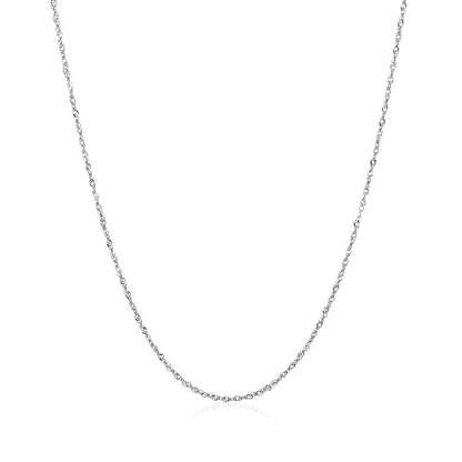 Cadena Singapur de oro blanco de 14k de 0.8mm