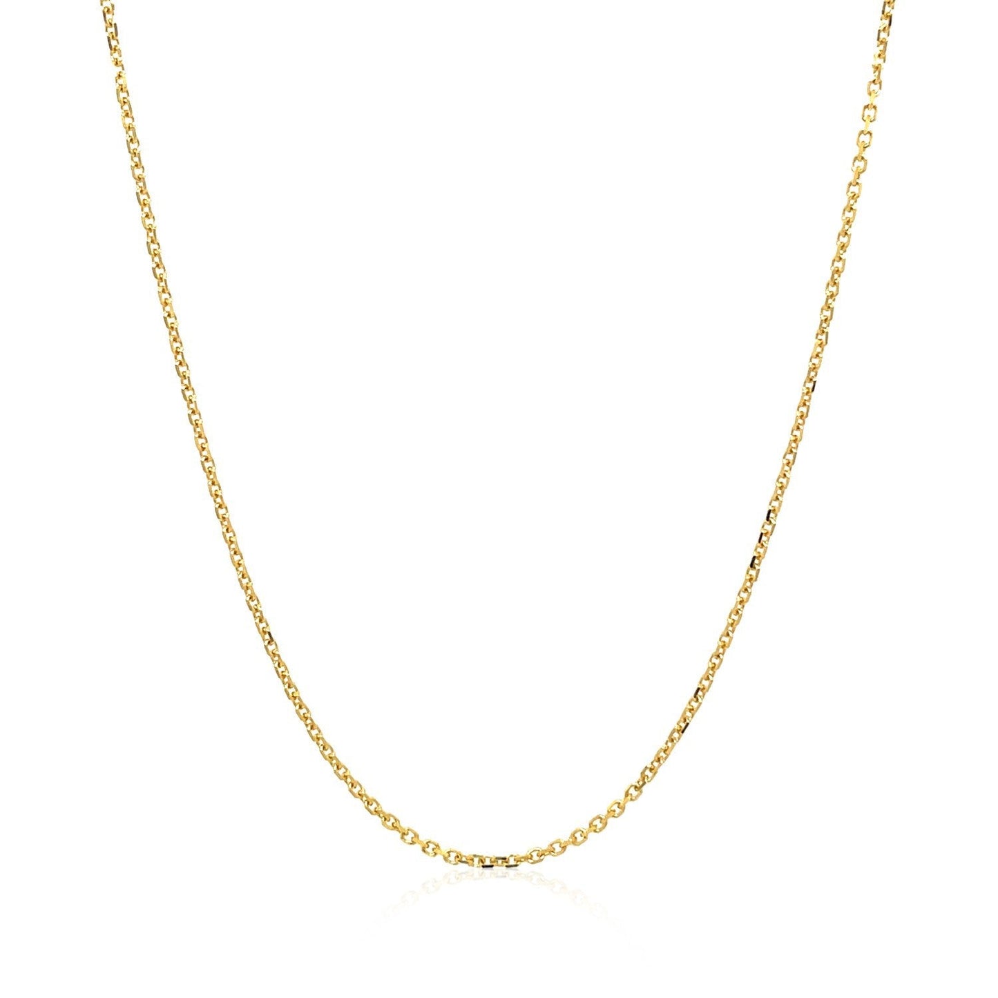 Cadena de Eslabones de Cable con Corte de Diamante de Oro Amarillo de 14k 1.1mm