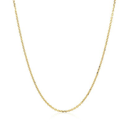 Cadena de Eslabones de Cable con Corte de Diamante de Oro Amarillo de 14k 1.1mm