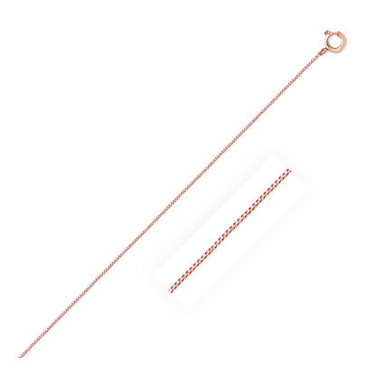 Cadena de caja clásica de oro rosa de 14k de 0.45 mm