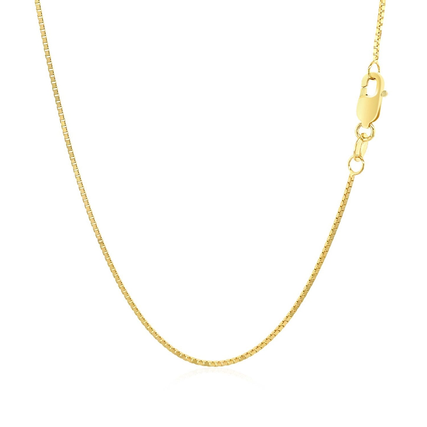 Cadena de caja clásica de oro amarillo de 10k 0,8 mm