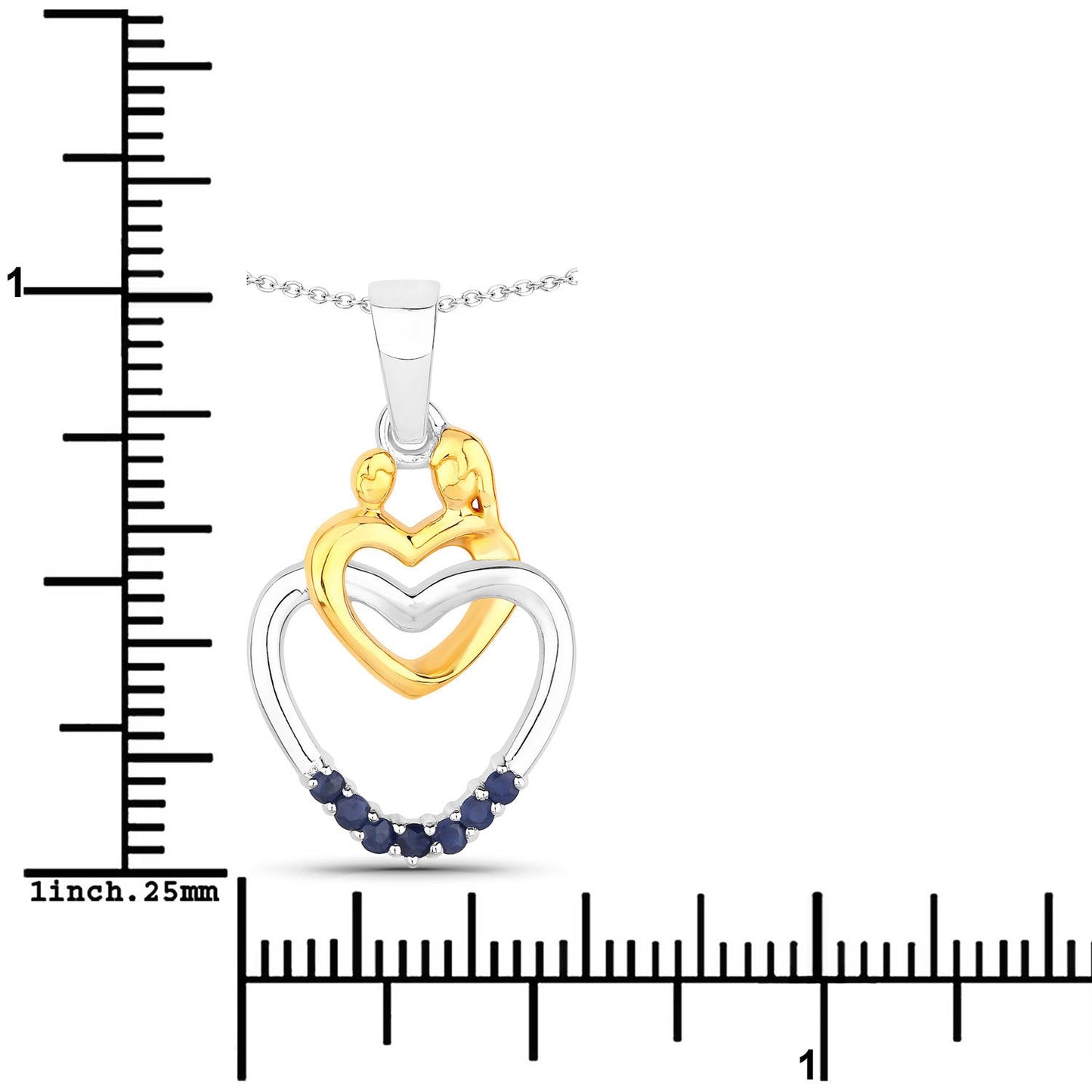 Colgante de plata esterlina .925 con zafiro azul genuino de 0,14 quilates