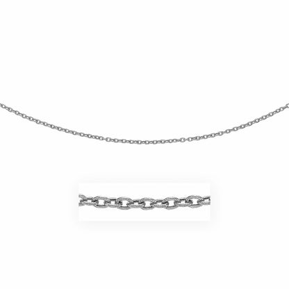 Cadena de oro blanco de 14k de 3,5 mm con eslabones texturizados