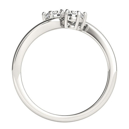 Anillo Solitario de Dos Diamantes en Oro Blanco de 14k (1/2 cttw)