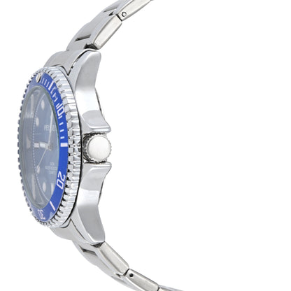 Men's 40mm Blue Dial Sport Bezel Stainless Steel Bracelet Watch