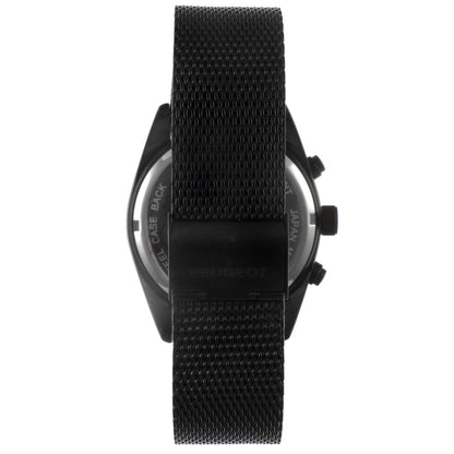 Men's 42mm Black Multi-Function Steel Mesh Watch