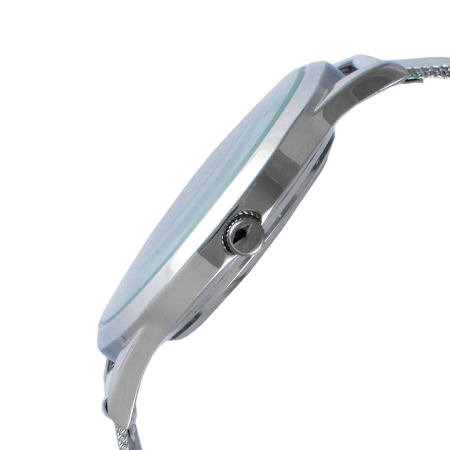 Mens Silver Mesh Watch with matching Cuff Links Gift Set