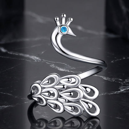 Anillo de plata de ley 925 con baño de platino, circonitas cúbicas y engaste pavé para mujer