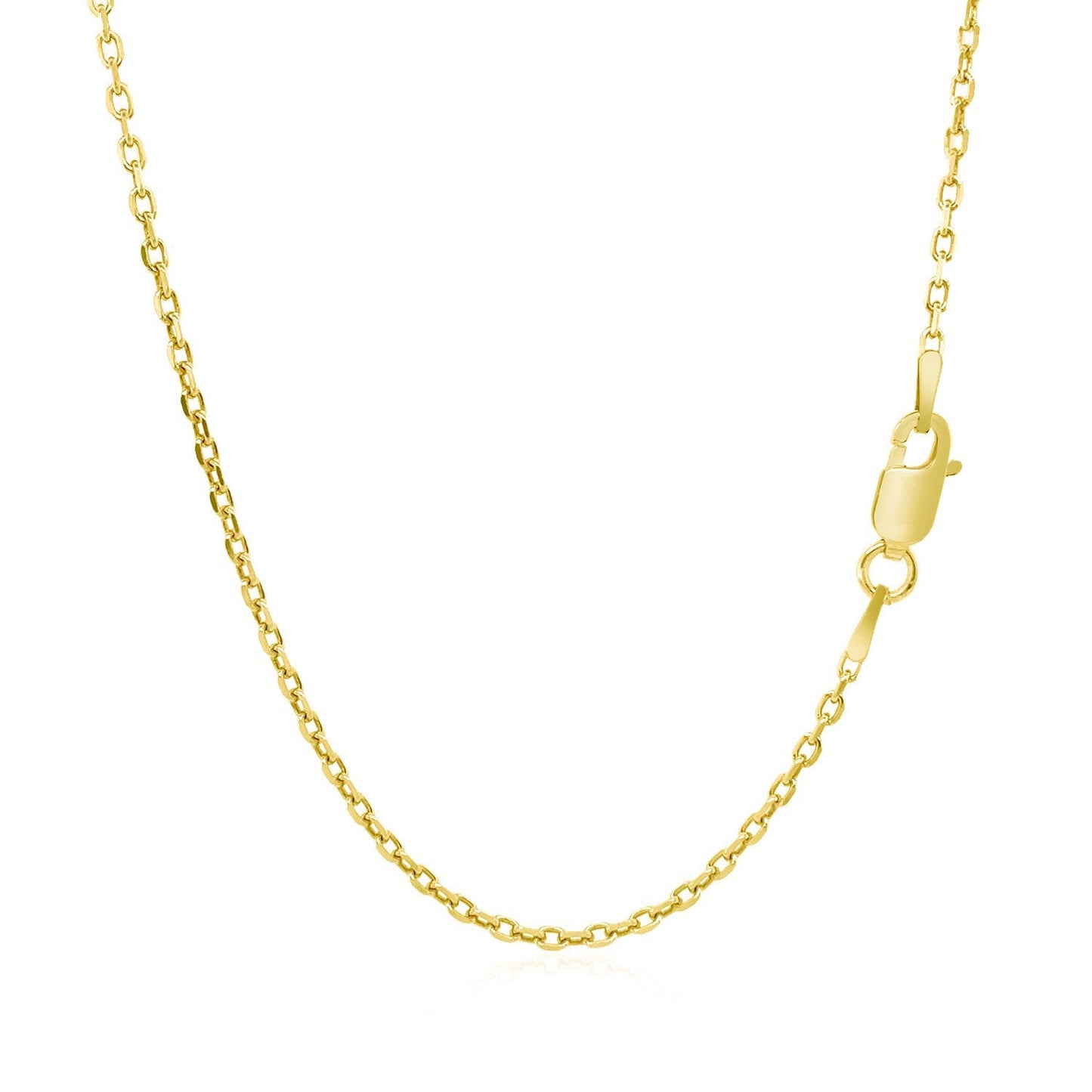 Cadena de eslabones de cable de oro amarillo de 14k con corte de diamante (1.50 mm)
