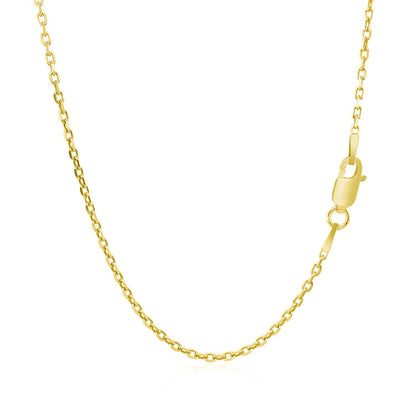 Cadena de eslabones de cable de oro amarillo de 14k con corte de diamante (1.50 mm)