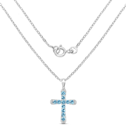 Colgante de plata de ley .925 con topacio azul auténtico de 3.85 quilates