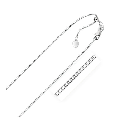 Cadena veneciana ajustable de oro blanco de 10 quilates de 0.85 mm