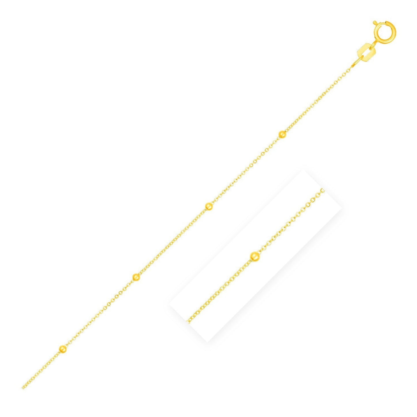 Cadena Saturno de Eslabones de Perlas en Oro Amarillo de 14k (3.5mm)
