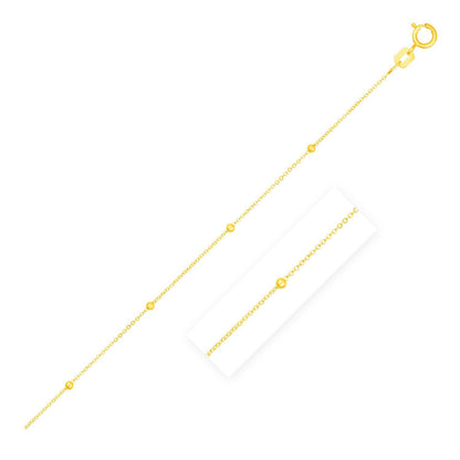 Cadena Saturno de Eslabones de Perlas en Oro Amarillo de 14k (3.5mm)