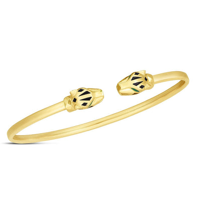 Pulsera de pantera de oro amarillo de 14k (3.00 mm)