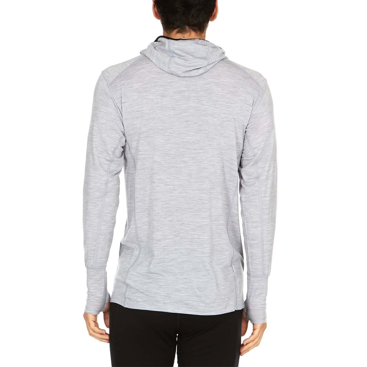 Sudadera de lana de merino con cremallera 1/4 y capucha para hombre - Micropeso