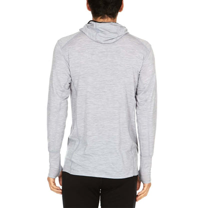 Sudadera de lana de merino con cremallera 1/4 y capucha para hombre - Micropeso