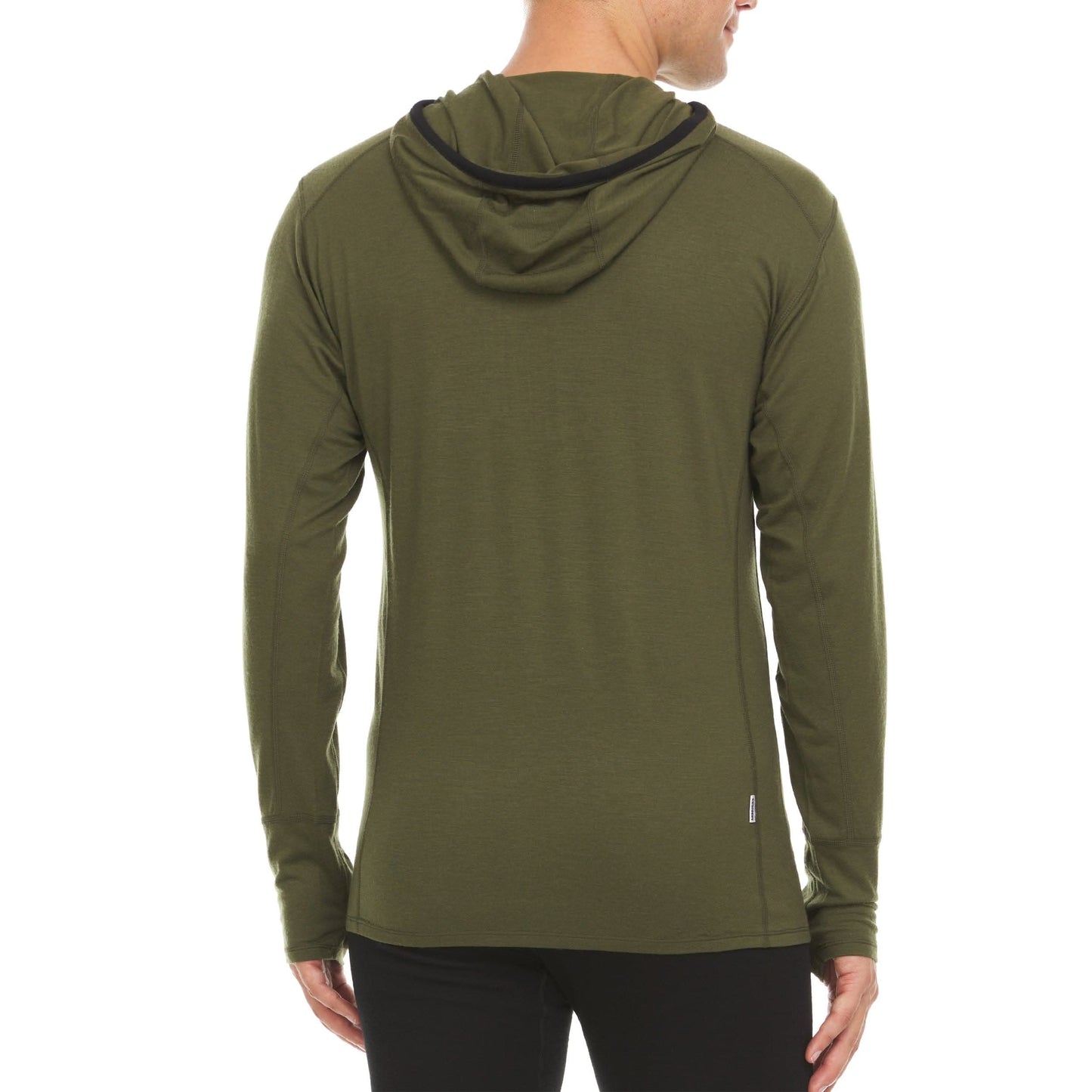 Sudadera de lana de merino con cremallera 1/4 y capucha para hombre - Micropeso