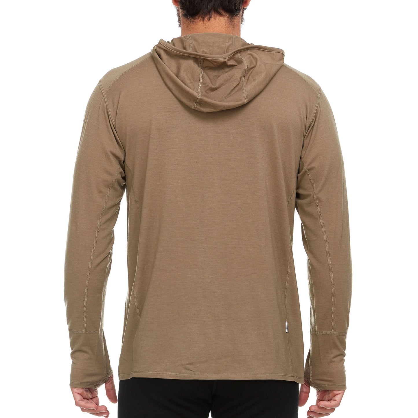 Sudadera de lana de merino con cremallera 1/4 y capucha para hombre - Micropeso