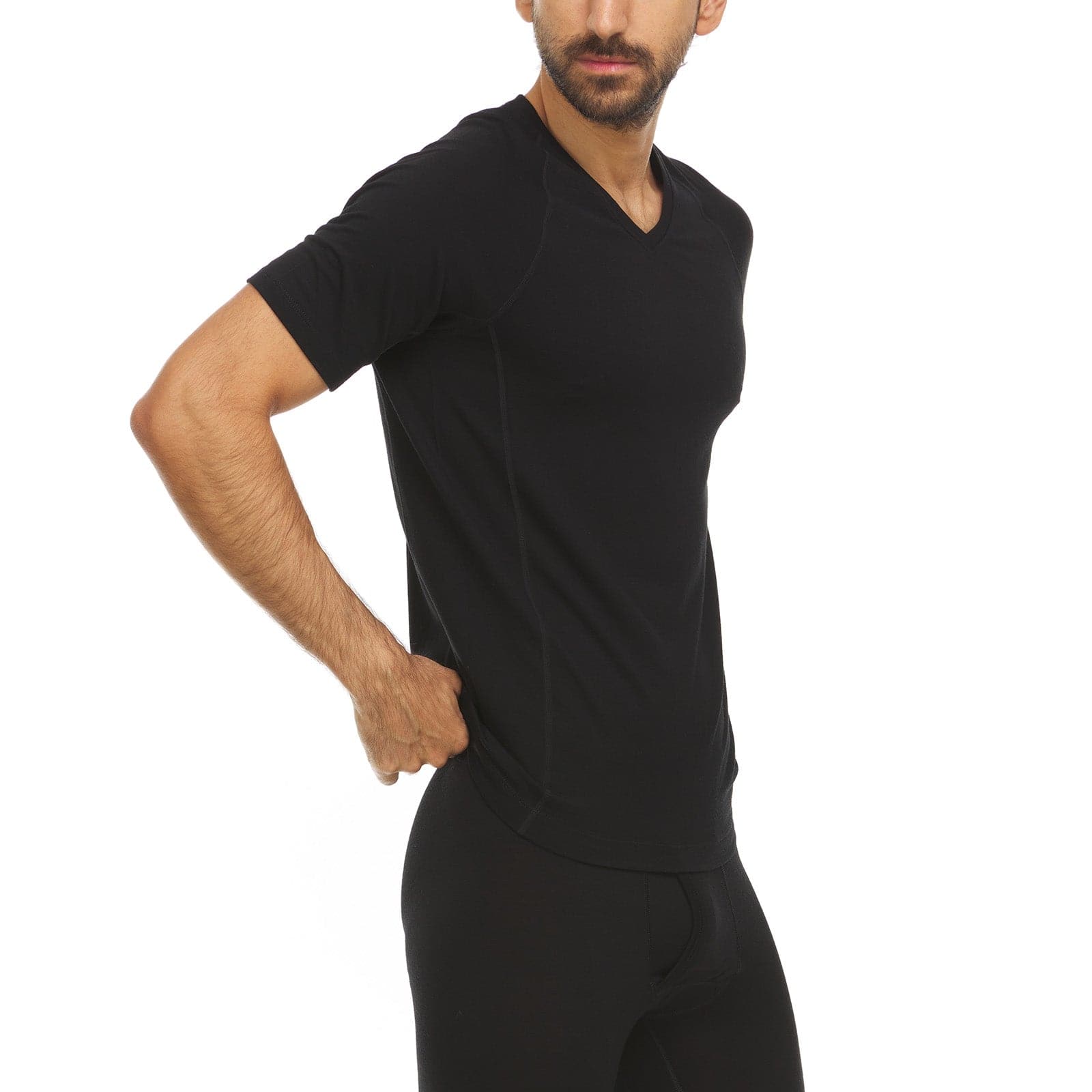 Micro Weight - Men's Wool V-Neck T-Shirt Woolverino - My Men's Shop